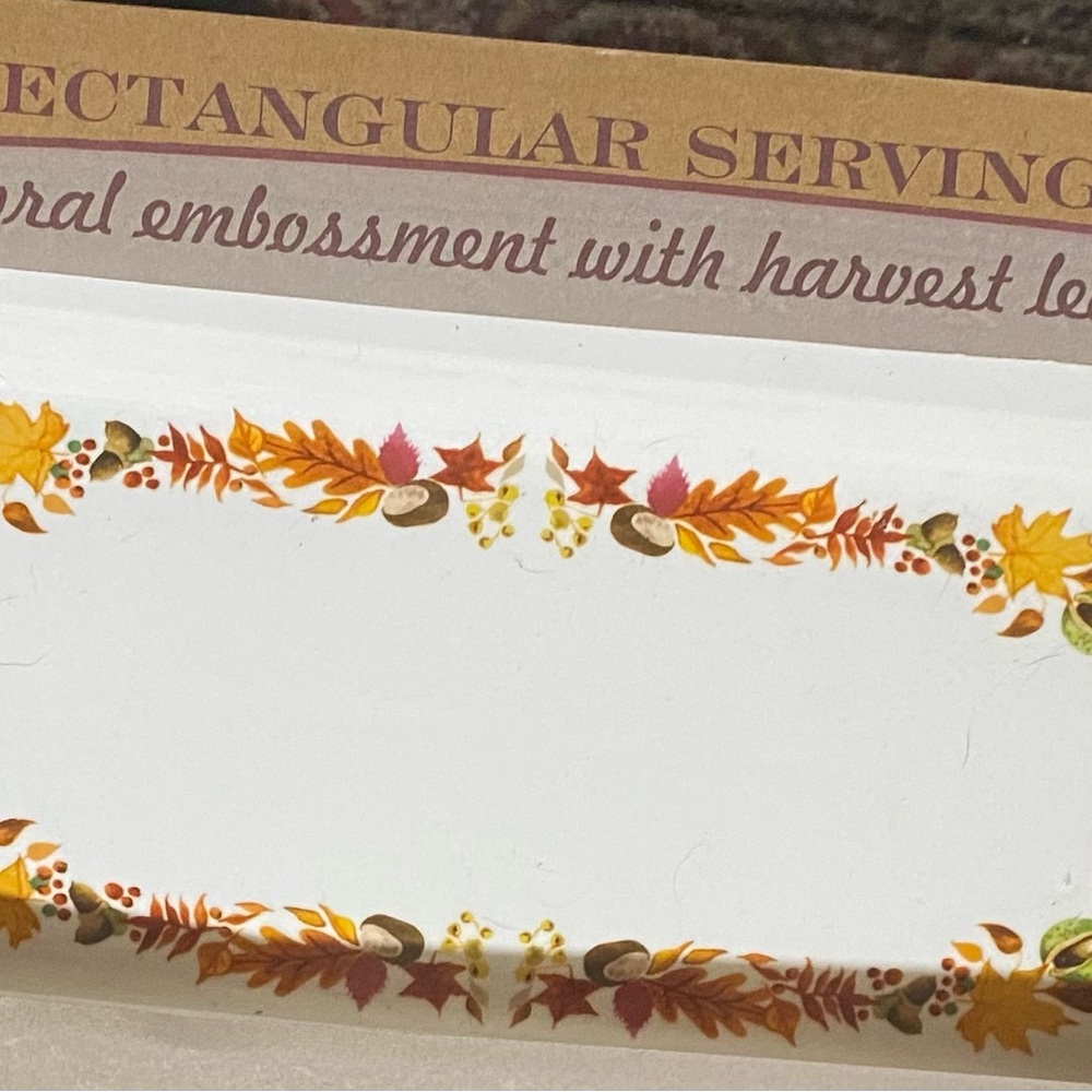 Rectangular Serving Tray with Harvest Leaf Design